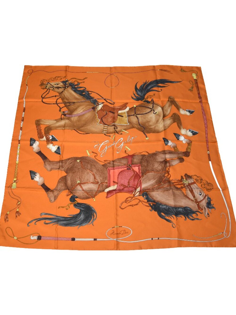 Hermes Grand Galop Carre 90 Scarf Orange
